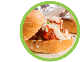 Meatball sliders with Kaukauna cheese