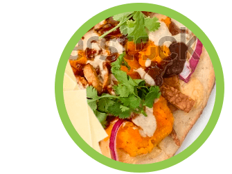Vegan flat bread with Nurishh Mozzarella Style Cheese