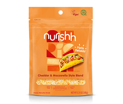 Nurishh Plant-Based Cheddar & Mozzarella Style Shreds