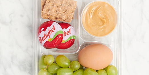 Babybel snack pack with fruit and crackers