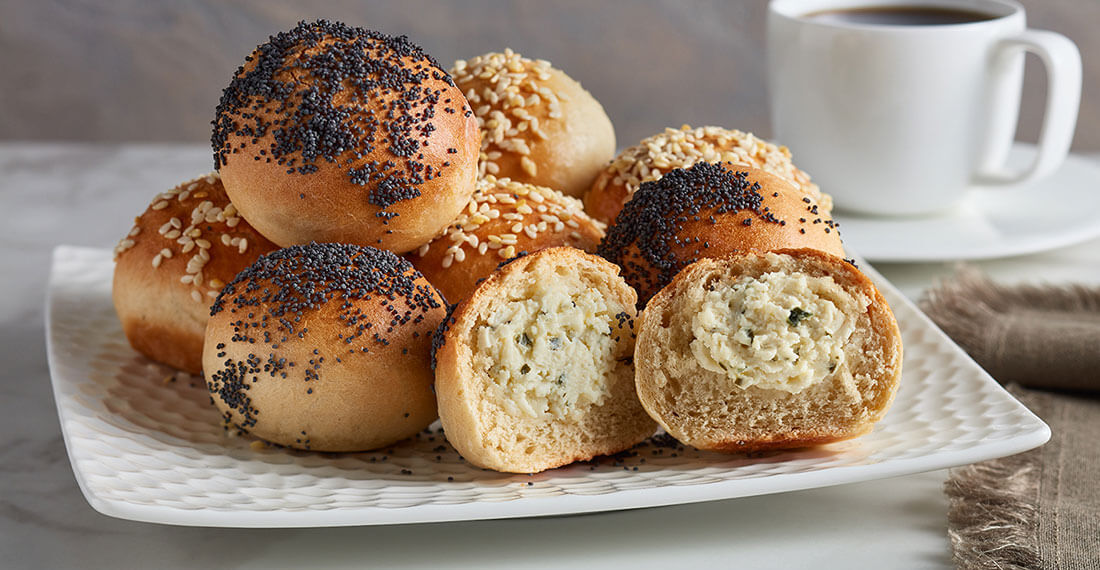 Stuffed Homemade Bagel Bites with Boursin Cheese