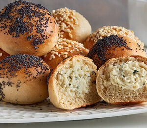 Stuffed Homemade Bagel Bites with Boursin Cheese