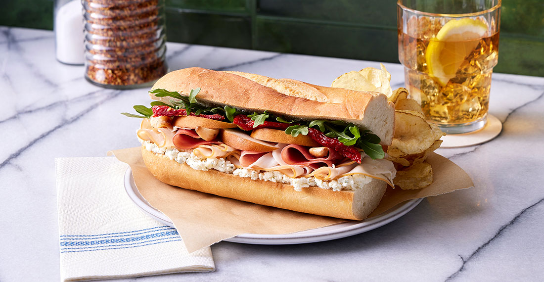 Turkey, Prosciutto And Pear Baguette Made With Boursin